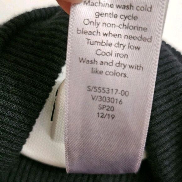 Athleta Cardigan 1X Black Long Wrap Sweater Open Front Ribbed Pockets Relaxed - Picture 4 of 8